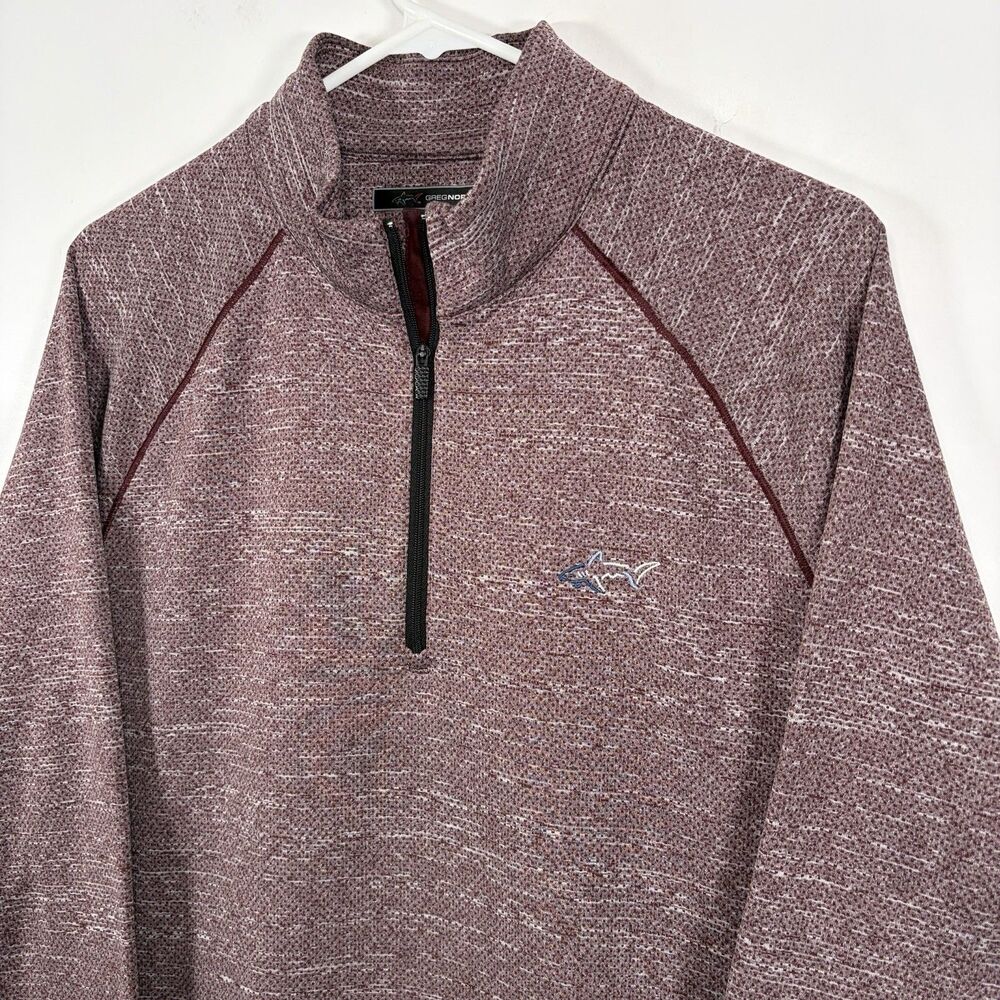 Greg Norman Golf 1/4 Zip Pullover Mens Size Medium Maroon Heathered Fleece